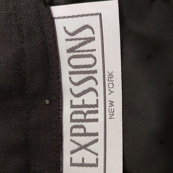 Expressions New York Black Linen Skirt Sz 10 - Picture 8 of 12
